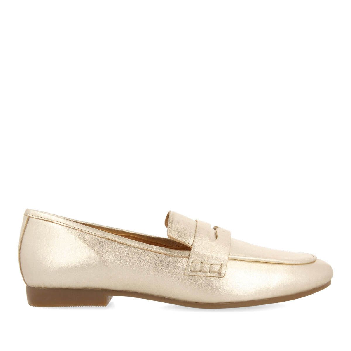 Mocasines dorados de piel para mujer augusta 