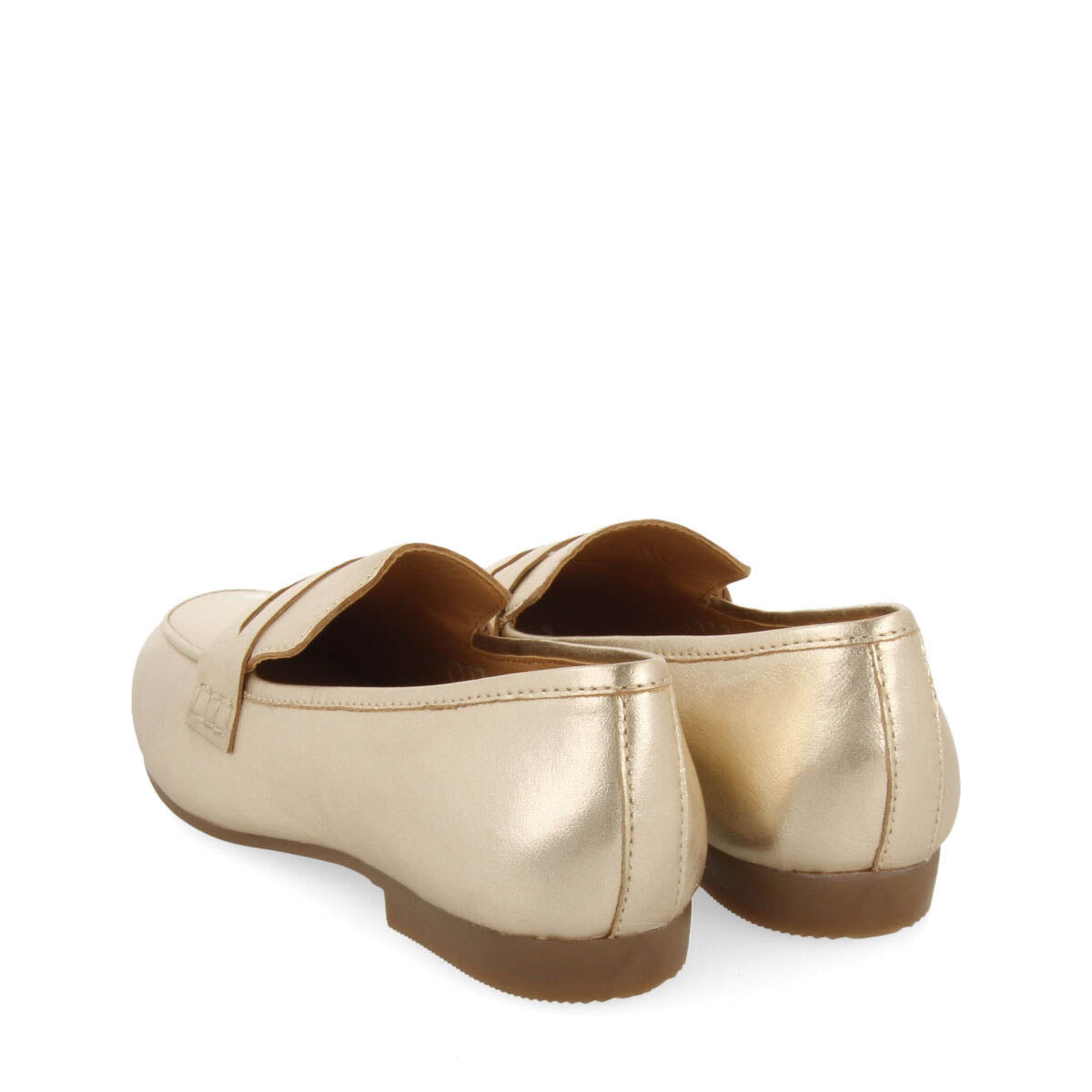 Mocasines dorados de piel para mujer augusta 