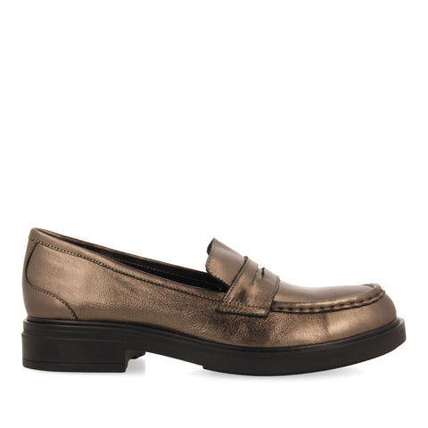 MOCASINES COLOR PLOMO DE PIEL PARA MUJER GLENTOFTE 