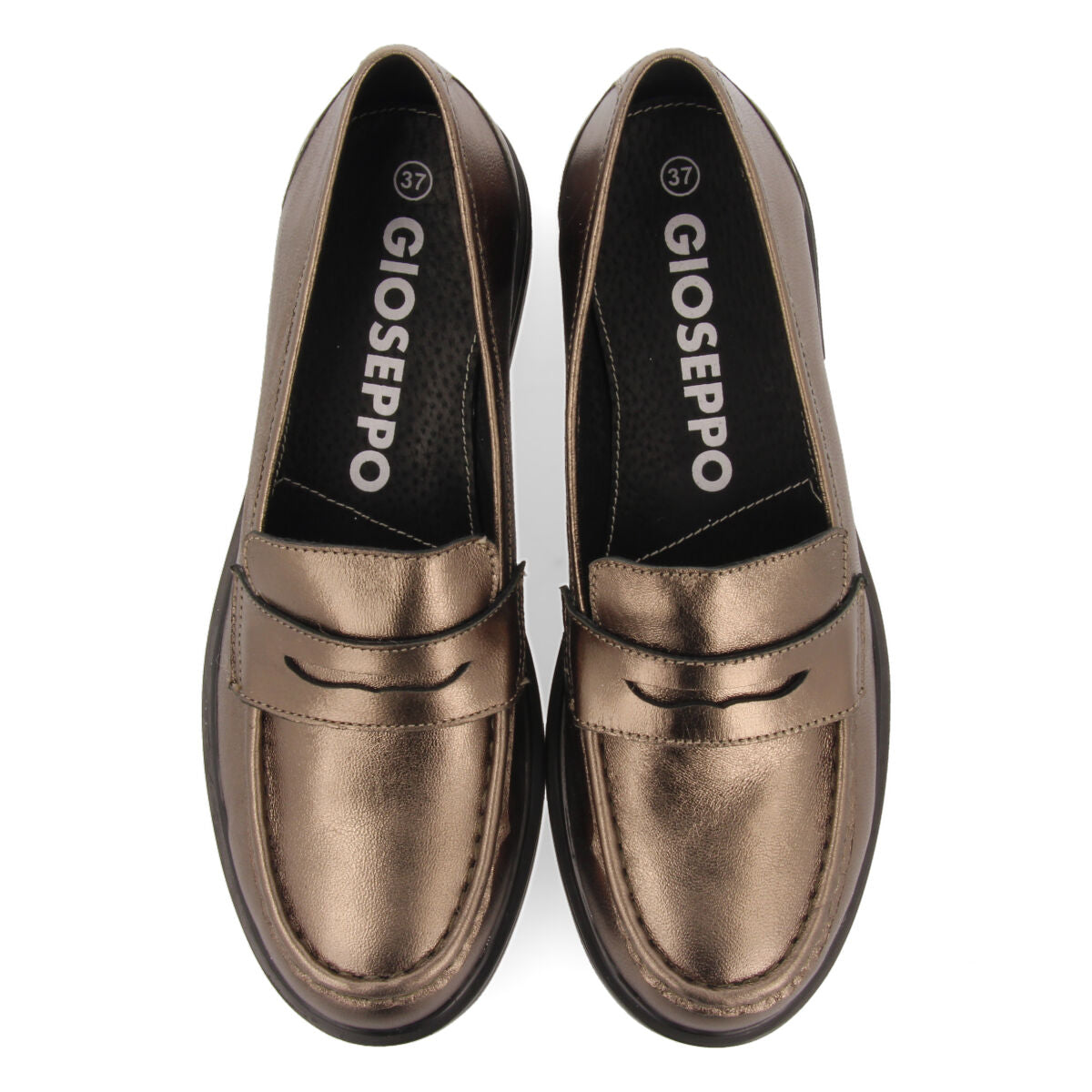 Mocasines color plomo de piel para mujer glentofte 