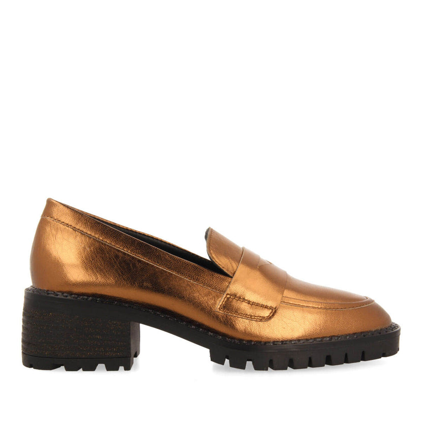 Mocasines de piel color bronce para mujer volda 
