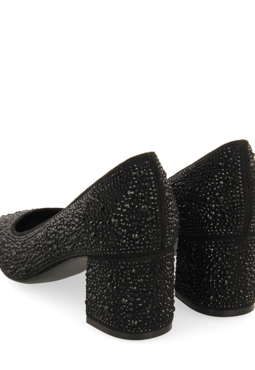 Escarpins noirs avec détail verreries pour femme darnick 