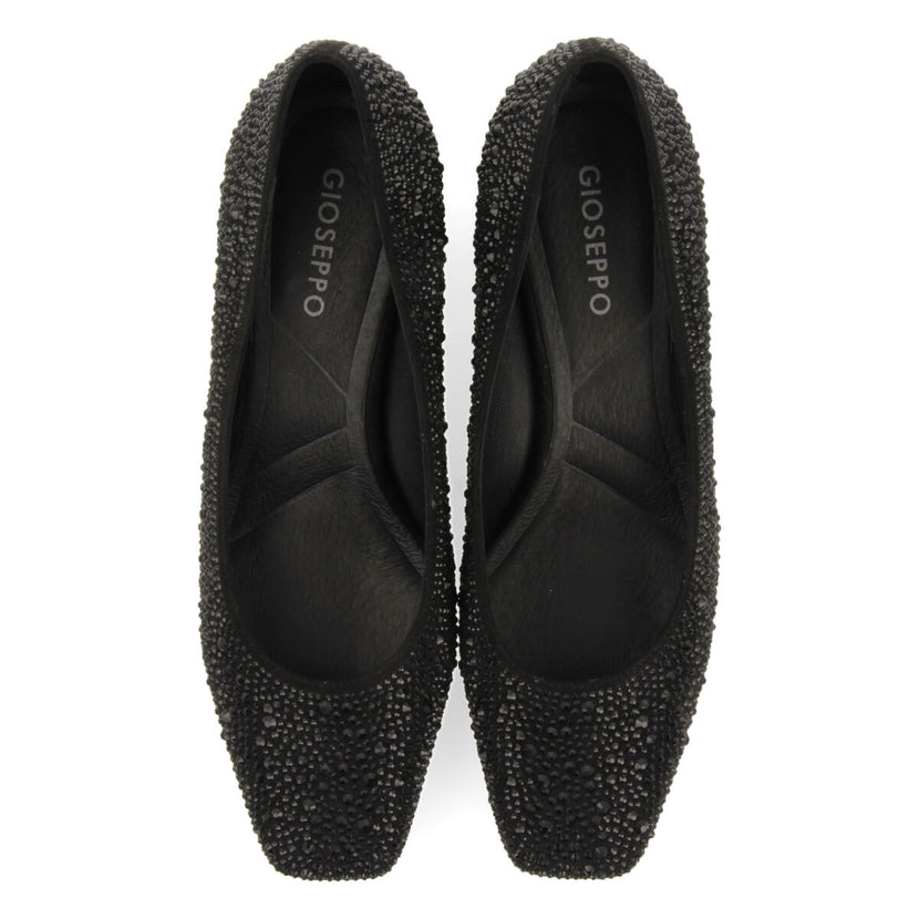 Darnick women's black court shoes with crystals