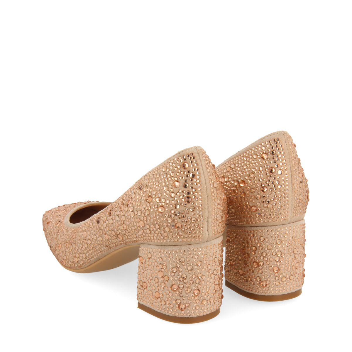 Darnick women's rose gold court shoes with crystals