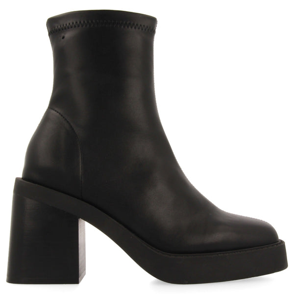 Nyelv women's stretchy black platform boots