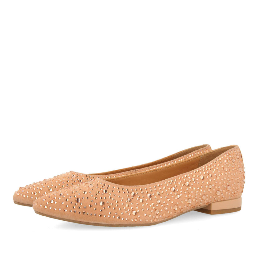 Bailarinas color oro rosado con cristales de strass para mujer kannus  