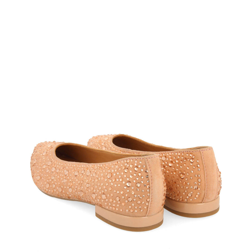 Bailarinas color oro rosado con cristales de strass para mujer kannus  