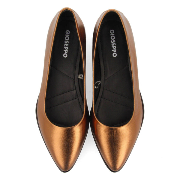 Ballerine bronzo in pelle con suola tipo track da donna skrova  