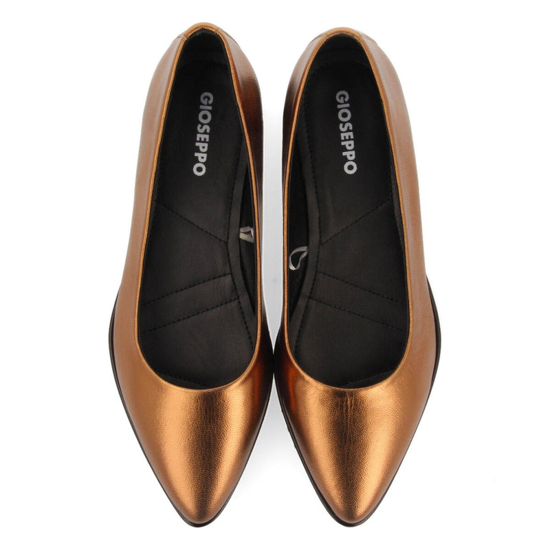 Ballerine bronzo in pelle con suola tipo track da donna skrova  