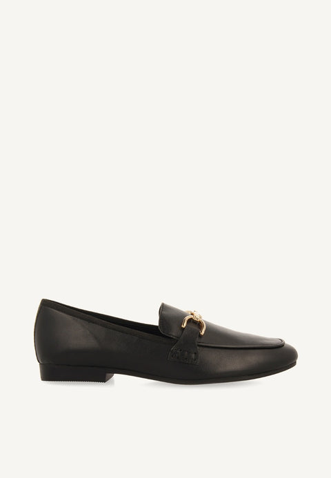 MOCASSINS EN PEAU COULEUR NOIRE POUR FEMME FRAXERN 