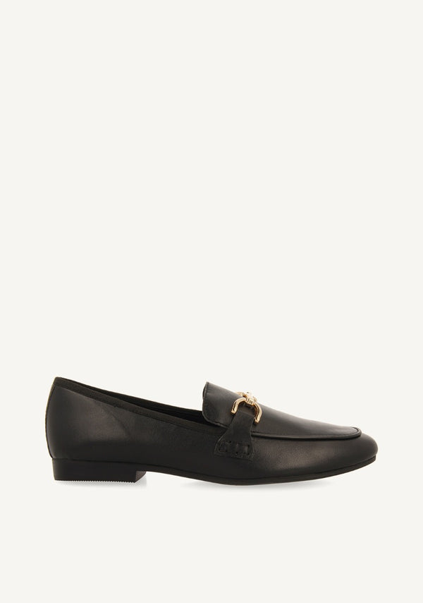 Mocasines de piel color negro para mujer fraxern 