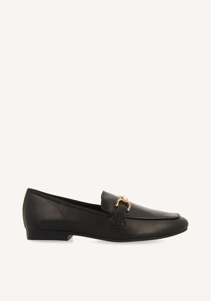 Mocasines de piel color negro para mujer fraxern 