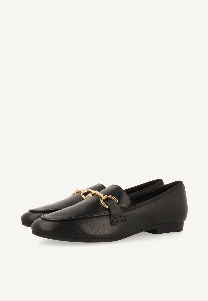 Mocassins en peau couleur noire pour femme fraxern 