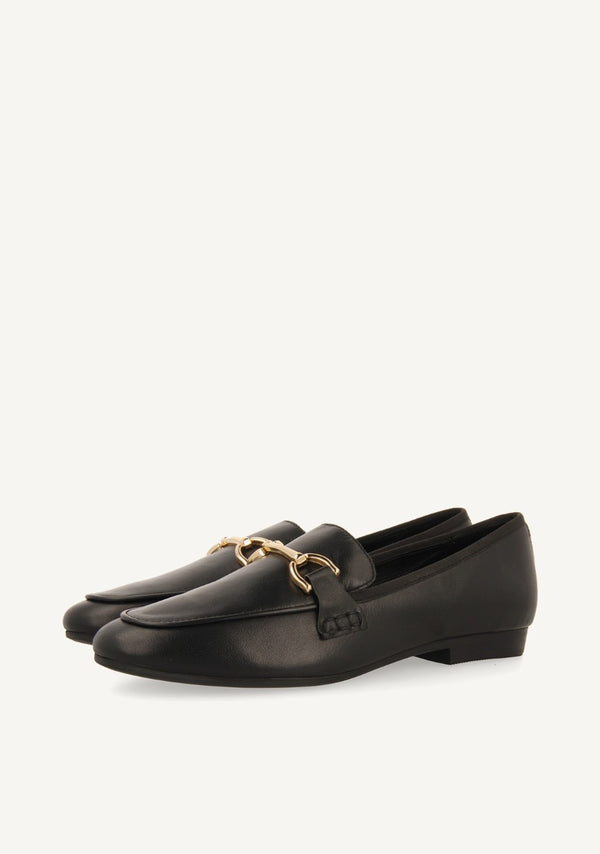 Mocasines de piel color negro para mujer fraxern 