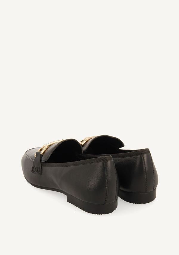 Mocasines de piel color negro para mujer fraxern 