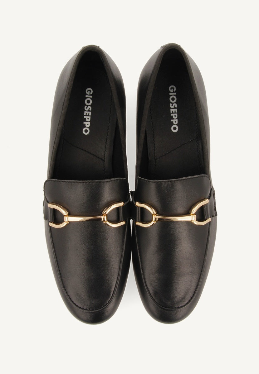 Mocassins en peau couleur noire pour femme fraxern 