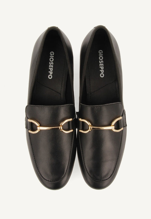 Mocasines de piel color negro para mujer fraxern 