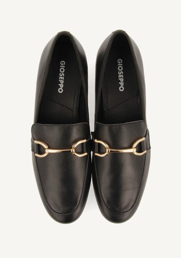 Mocasines de piel color negro para mujer fraxern 