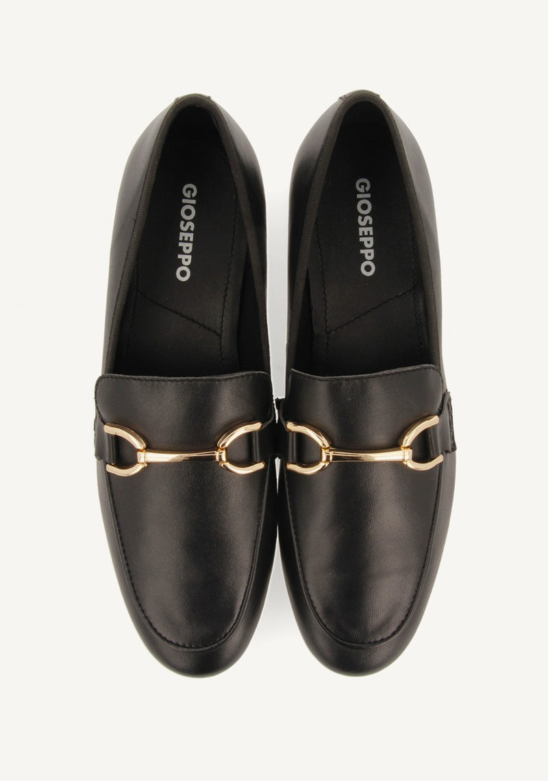 Mocasines de piel color negro para mujer fraxern 