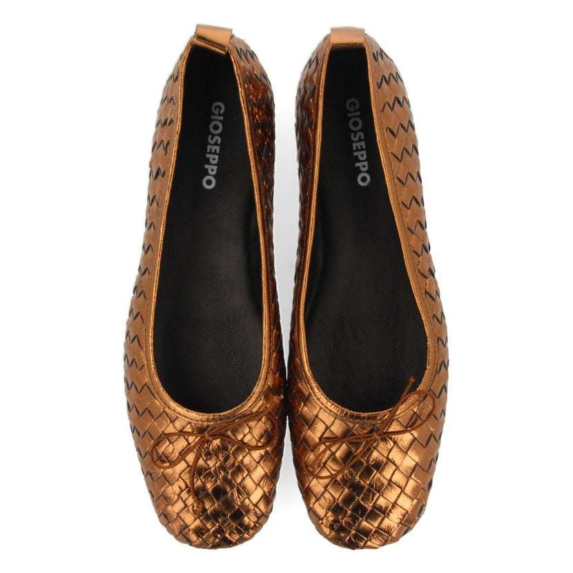 Bailarinas color bronce de piel trenzada para mujer tulbing 