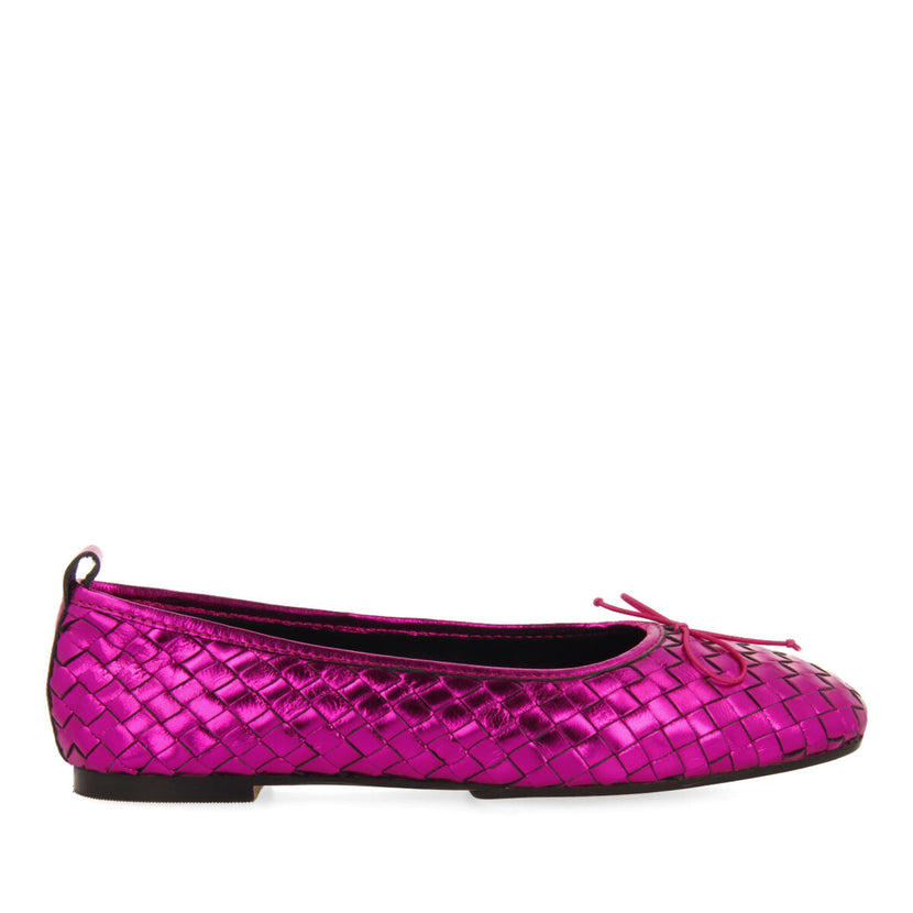 Bailarinas color fucsia de piel trenzada para mujer tulbing 