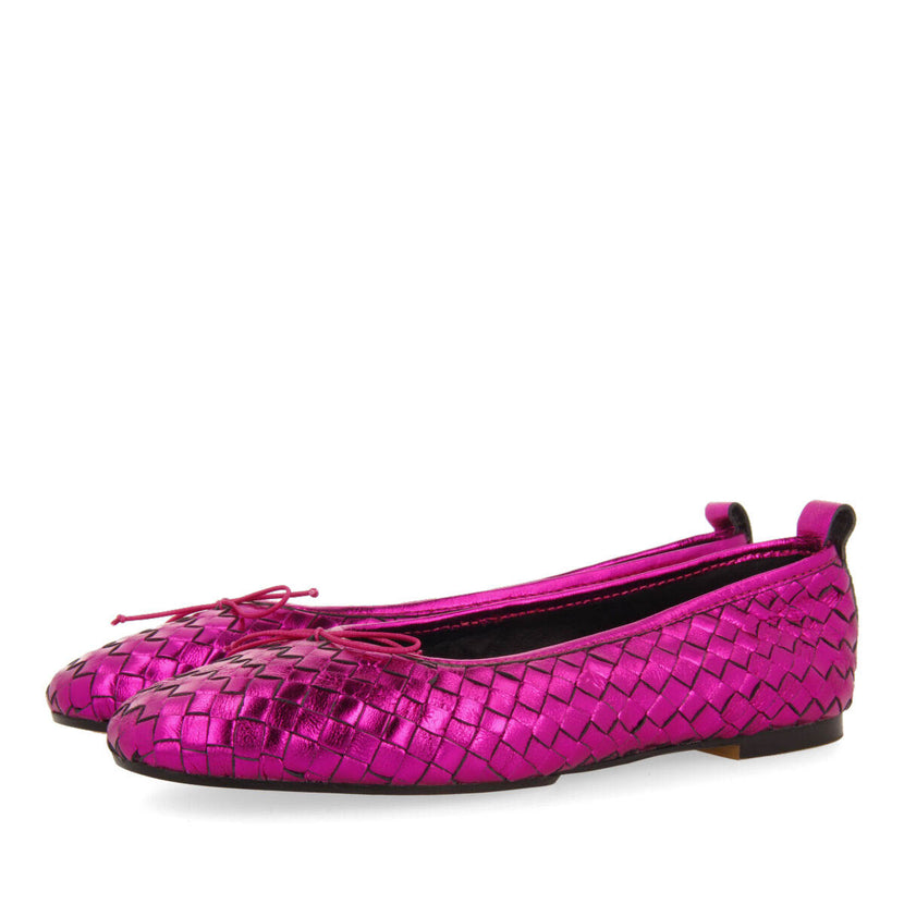 Bailarinas color fucsia de piel trenzada para mujer tulbing 