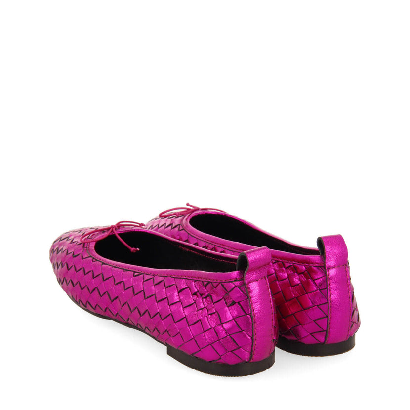 Bailarinas color fucsia de piel trenzada para mujer tulbing 