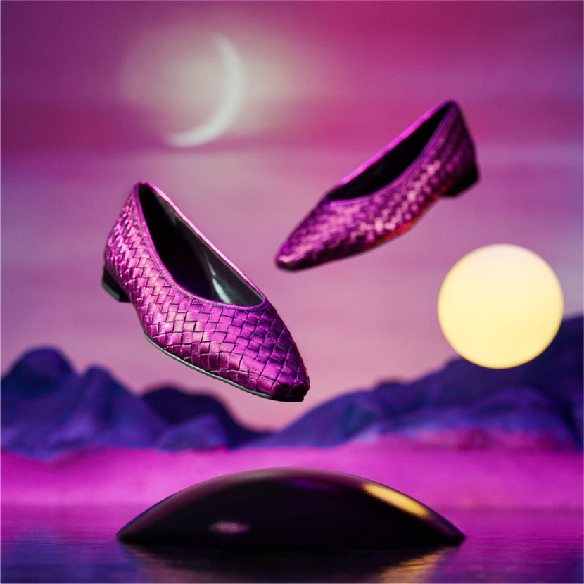 Bailarinas color fucsia de piel trenzada para mujer eisgarn 
