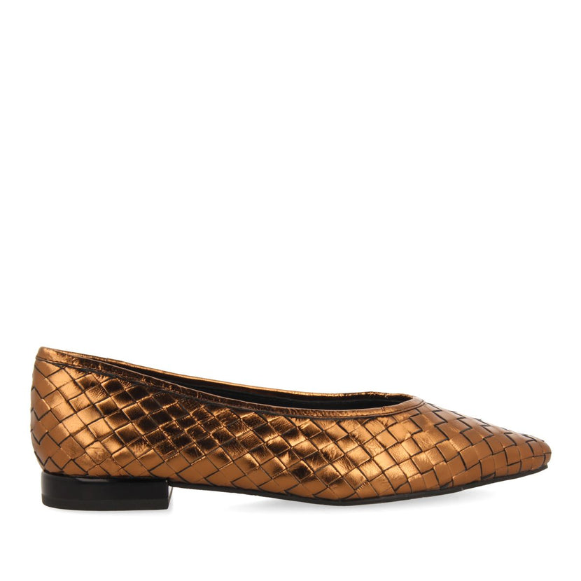 Bailarinas color bronce de piel trenzada para mujer eisgarn 