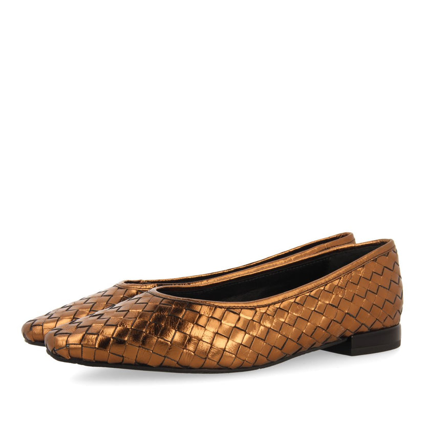 Bailarinas color bronce de piel trenzada para mujer eisgarn 