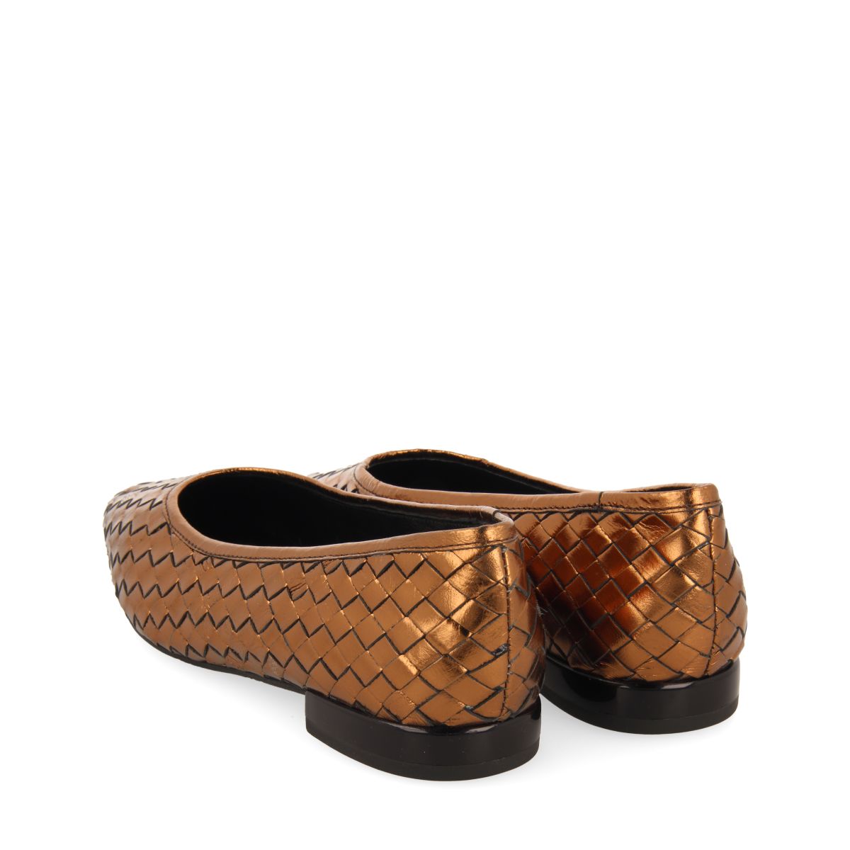 Eisgarn women's bronze braided leather ballet flats