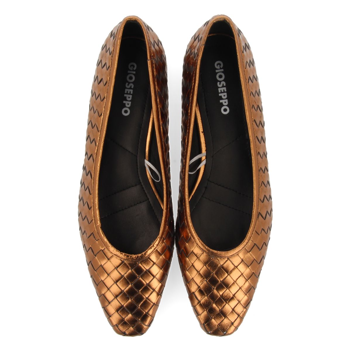 Eisgarn women's bronze braided leather ballet flats