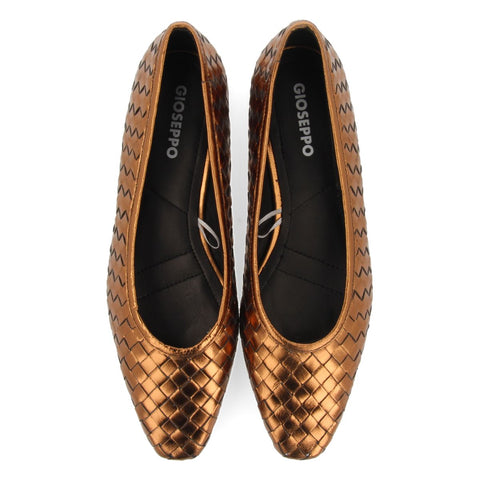 BAILARINAS COLOR BRONCE DE PIEL TRENZADA PARA MUJER EISGARN 