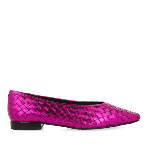 BAILARINAS COLOR FUCSIA DE PIEL TRENZADA PARA MUJER EISGARN 