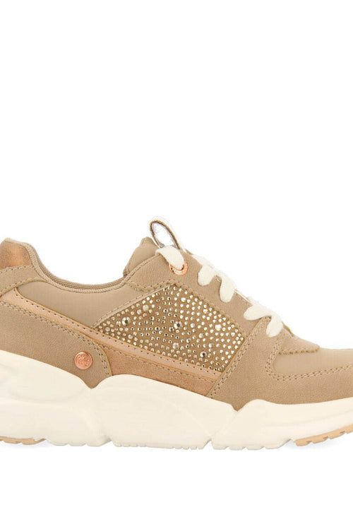 Hartl children's nude sneakers with rhinestones and shades of gold
