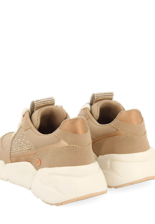 Hartl children's nude sneakers with rhinestones and shades of gold