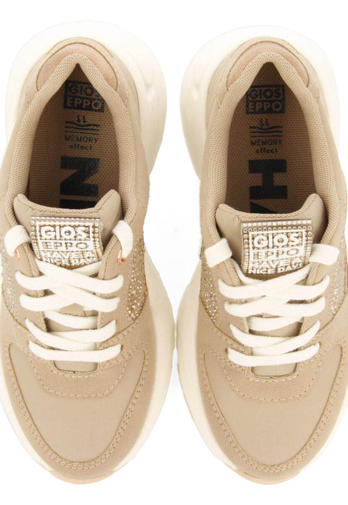 Hartl children's nude sneakers with rhinestones and shades of gold