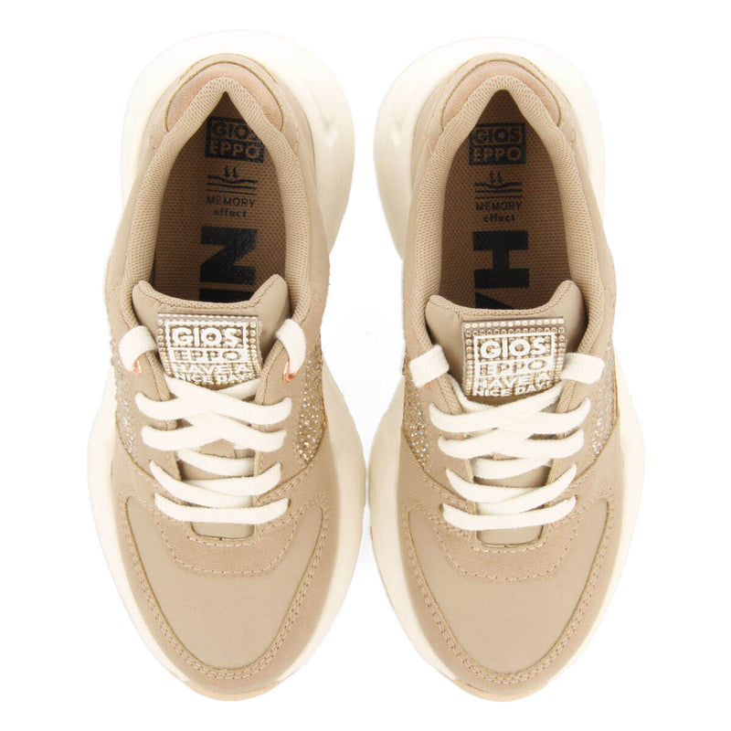 Hartl children's nude sneakers with rhinestones and shades of gold