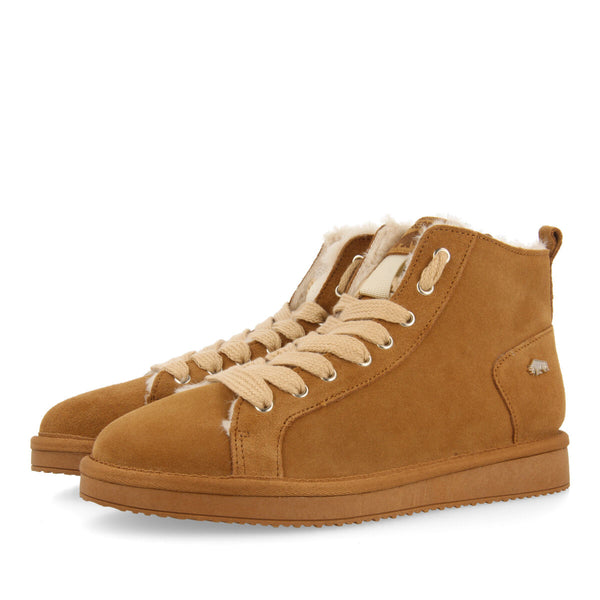 Kaylor men's tan split-suede lace-up boots