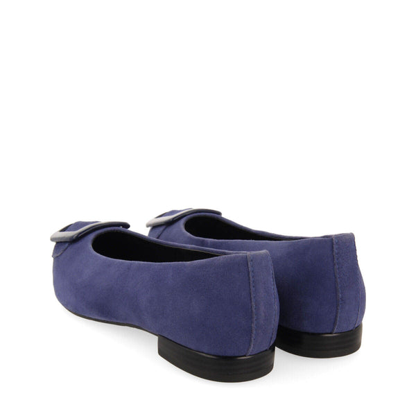 Bailarinas color marino de piel con detalle de hebilla en charol para mujer ballstad