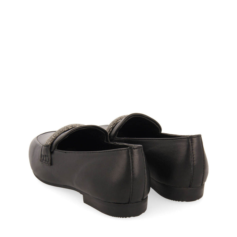 Mocasines de piel negros con detalle de tira con strass para mujer ringsted 
