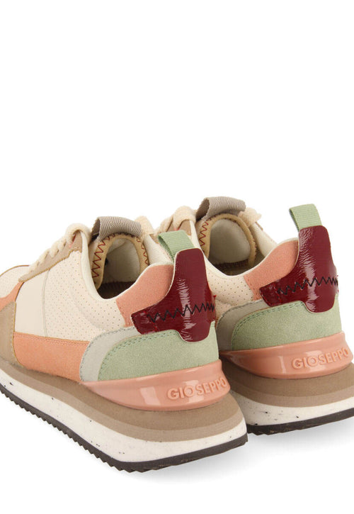 Davis women's cream sneakers with multicoloured details