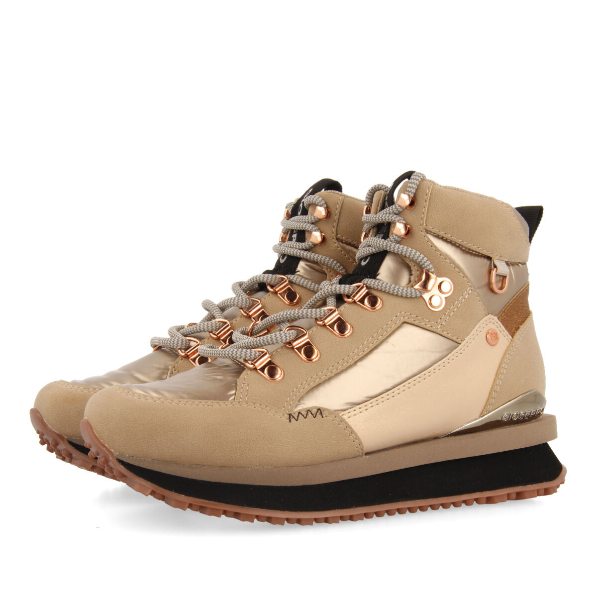 Ferney women's gold mountain boot-style sneakers with details