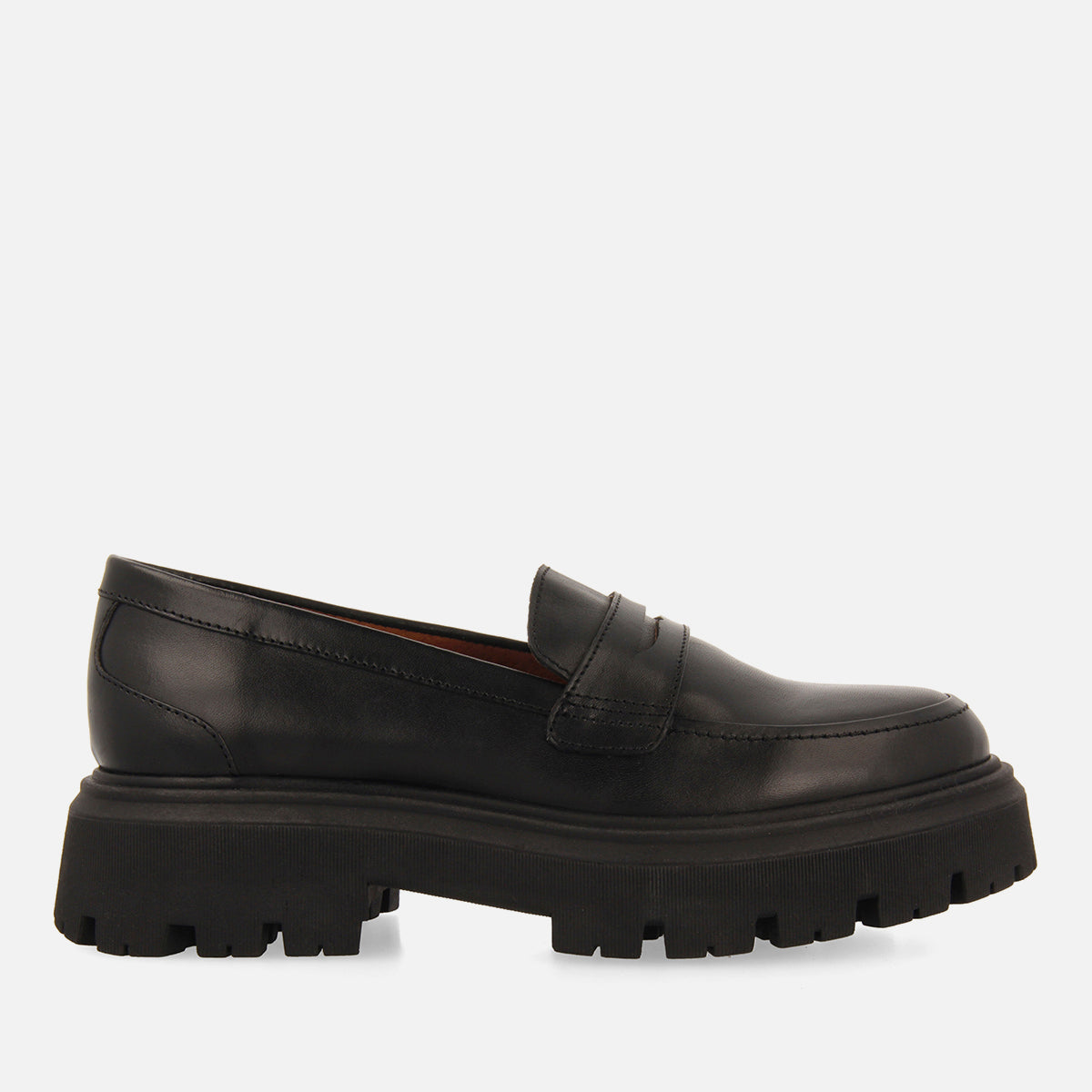 Mocasines negros de piel para mujer steinnes