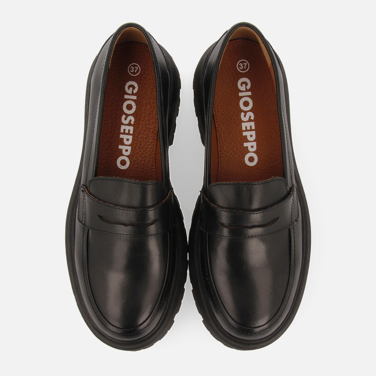 Mocasines negros de piel para mujer steinnes