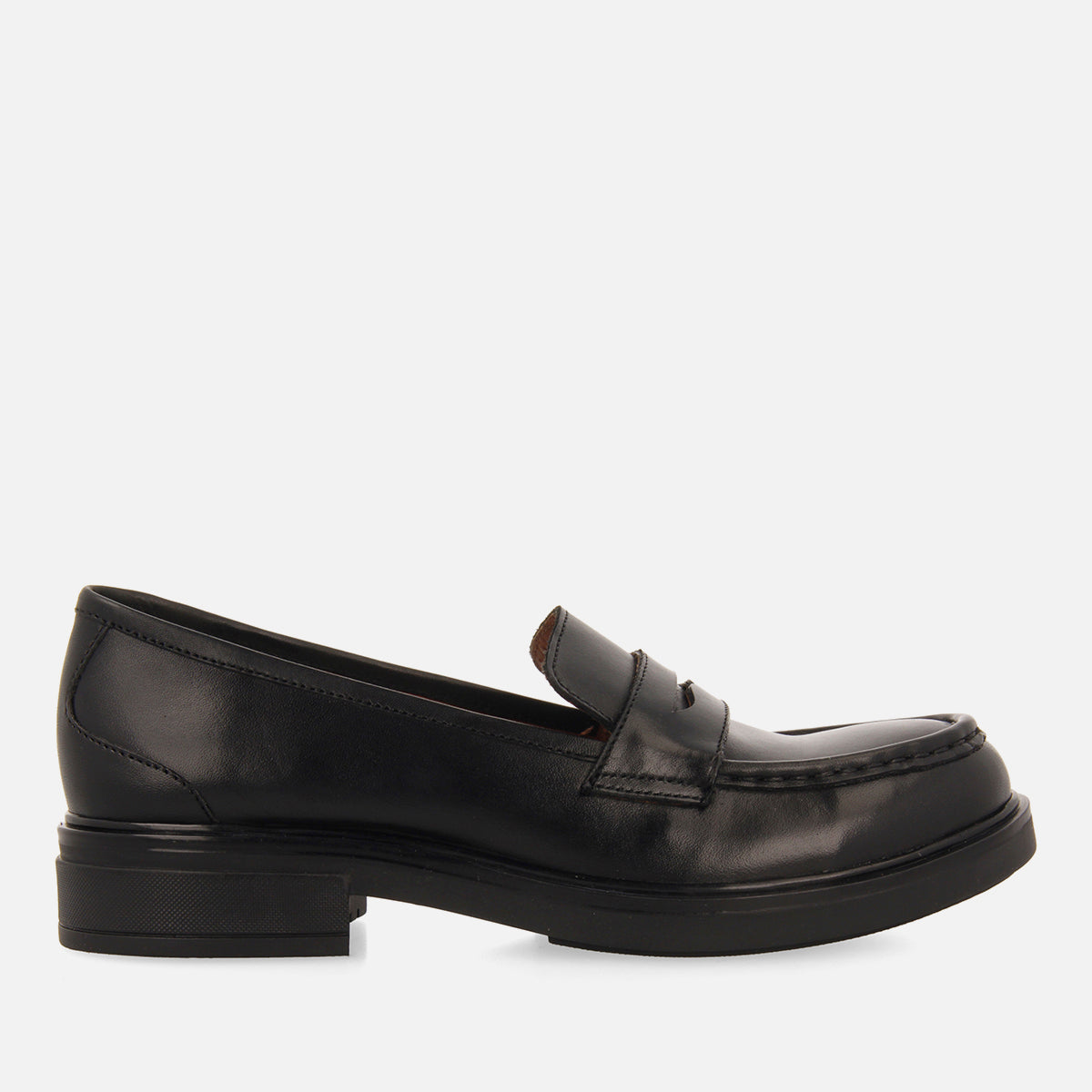 Mocasines color negro de piel para mujer hallowell 