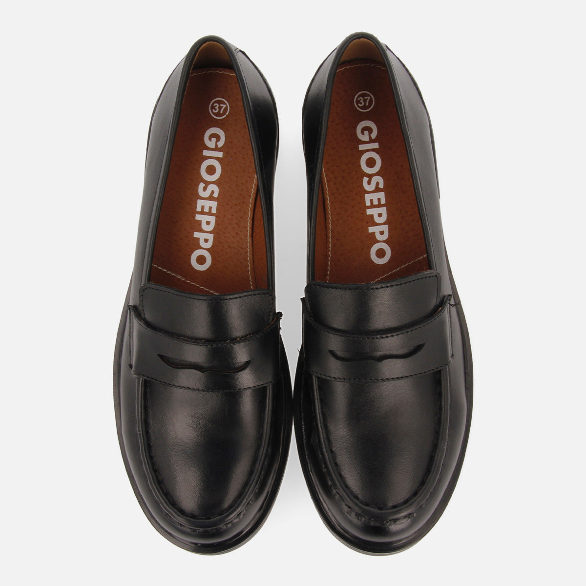 Mocasines color negro de piel para mujer hallowell 