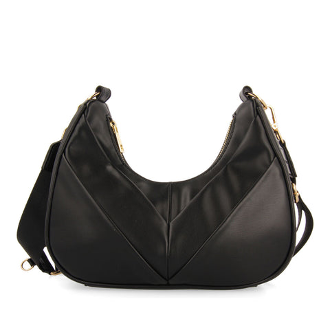 BOLSO NEGRO ACOLCHADO CON DOBLE ASA - DRAUTAL 