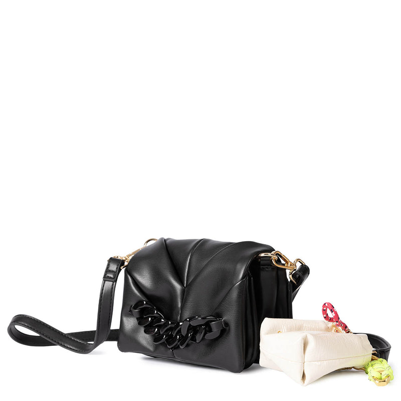 Elmen black quilted bag with adjustable strap
