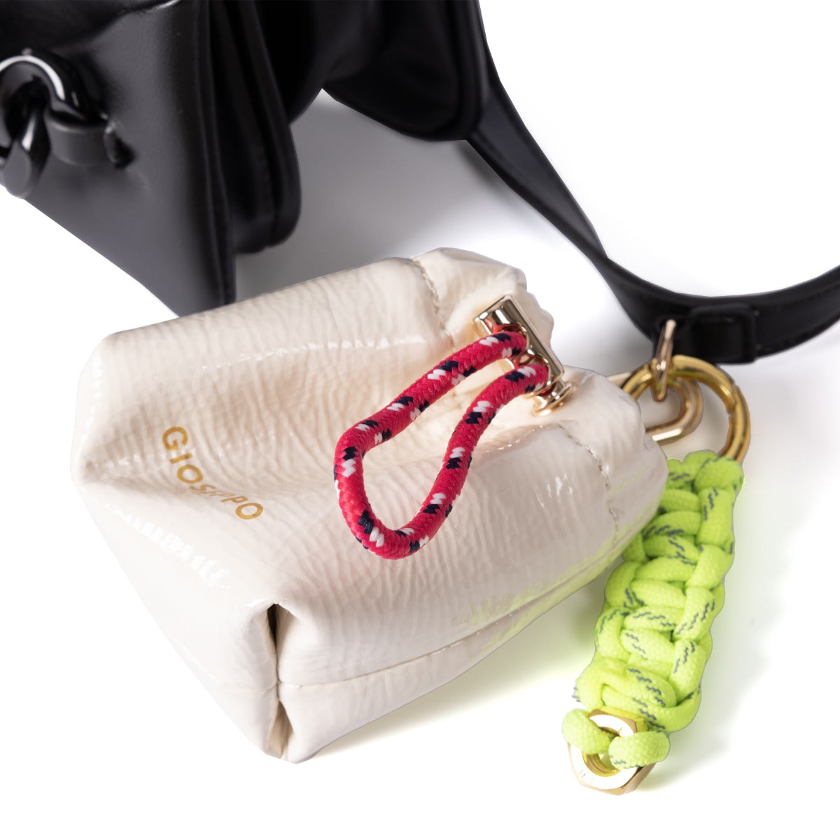 Elmen black quilted bag with adjustable strap